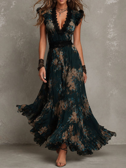 Wendy | Elegantes Maxikleid mit Blumenmuster