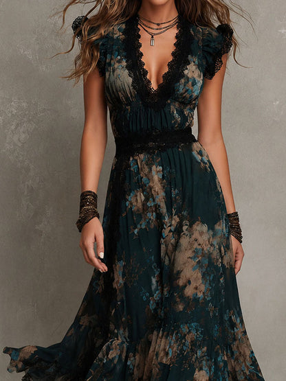 Wendy | Elegantes Maxikleid mit Blumenmuster