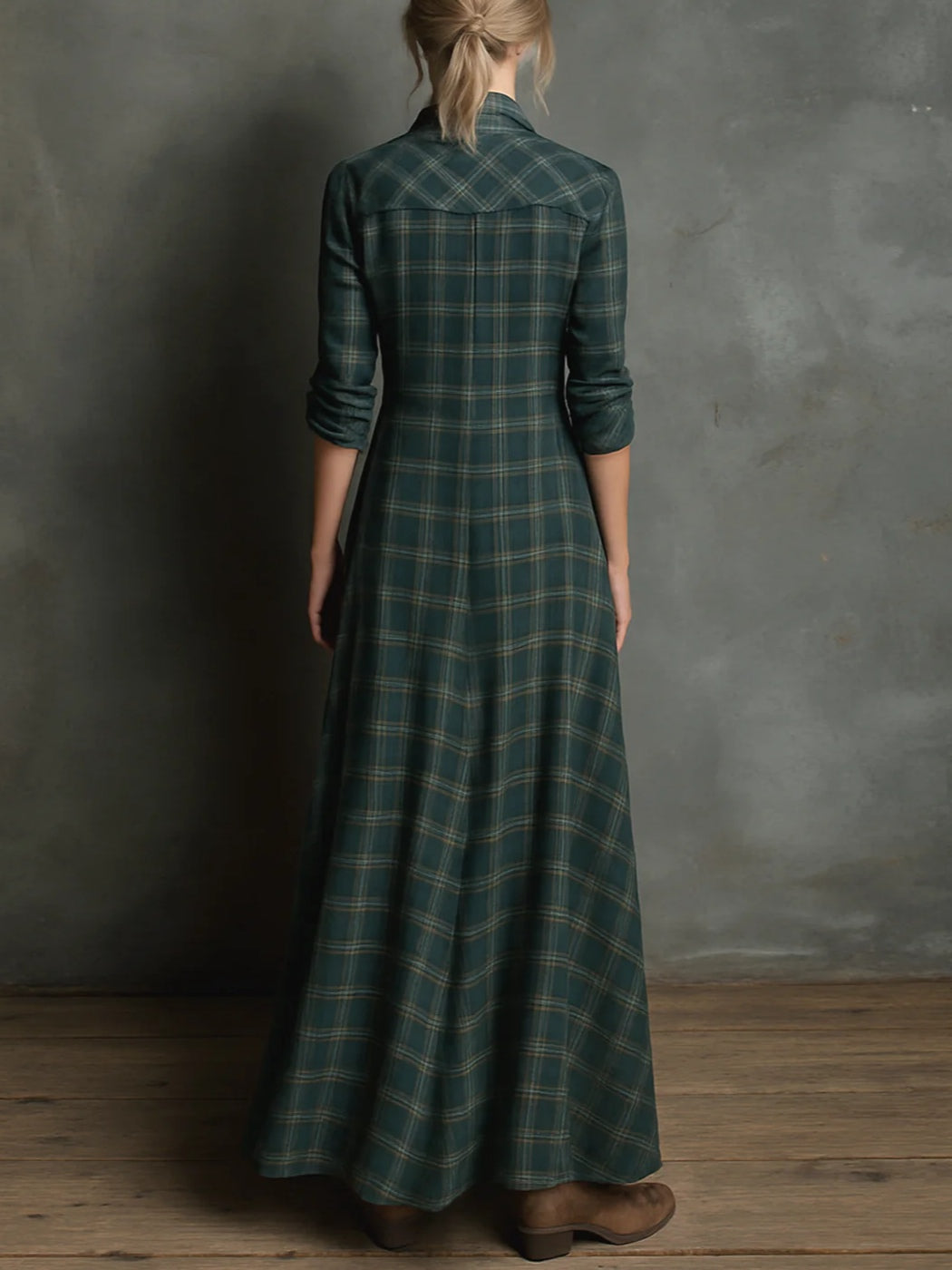 Valentine | Langes kariertes Kleid