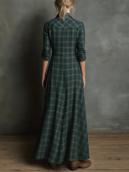 Valentine | Langes kariertes Kleid
