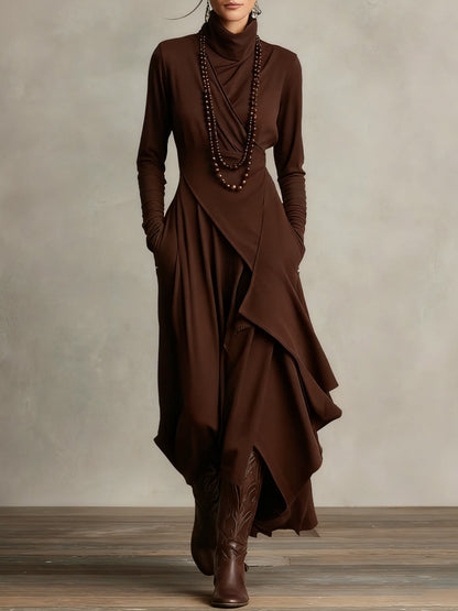 Arielle | Asymmetrisches Rollkragenkleid