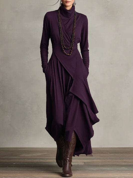 Arielle | Asymmetrisches Rollkragenkleid