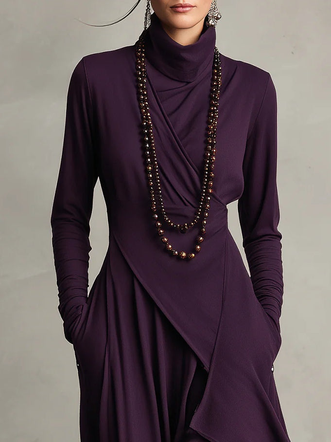 Arielle | Asymmetrisches Rollkragenkleid