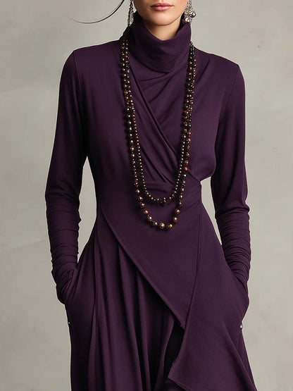 Arielle | Asymmetrisches Rollkragenkleid