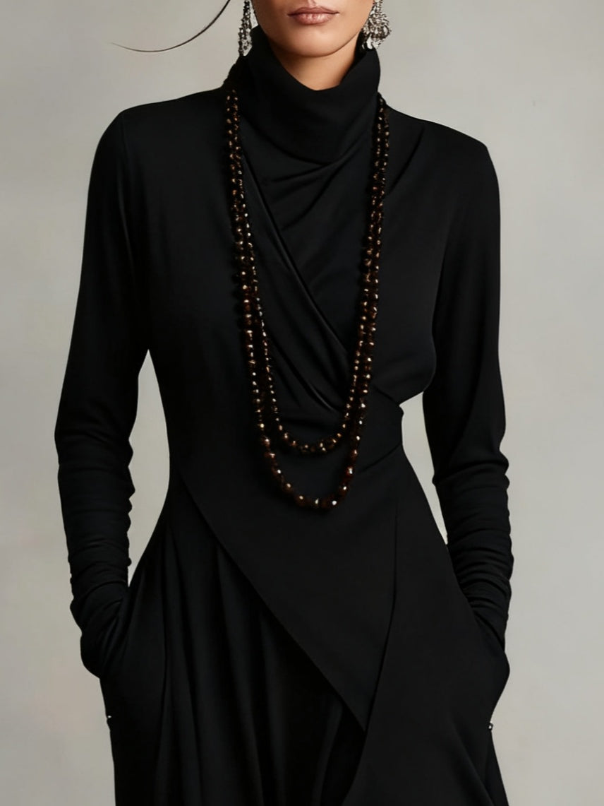 Arielle | Asymmetrisches Rollkragenkleid