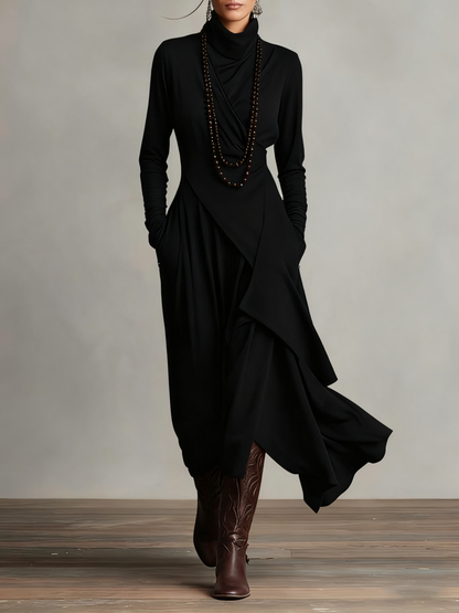 Arielle | Asymmetrisches Rollkragenkleid