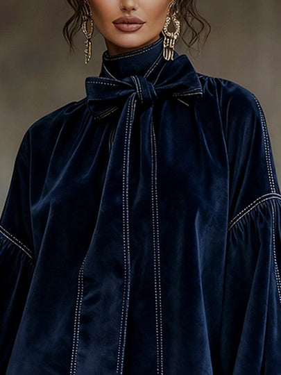 Tiphaine | Elegantes Samt-Minikleid mit Schleife