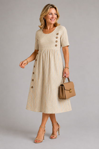Sofia Elegantes gestreiftes Kleid