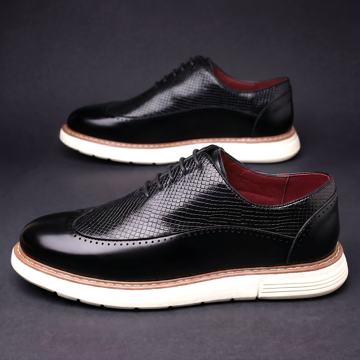 Adelmann | Brogue-Schuhe mit Krokodilprägung