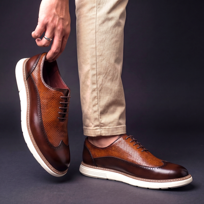Adelmann | Brogue-Schuhe mit Krokodilprägung