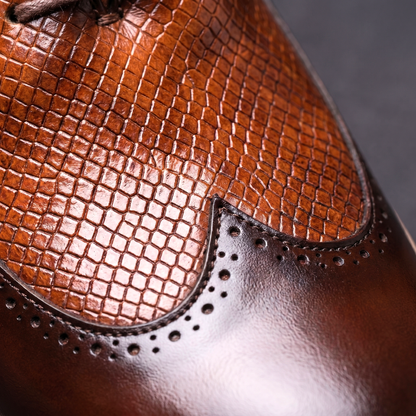 Adelmann | Brogue-Schuhe mit Krokodilprägung