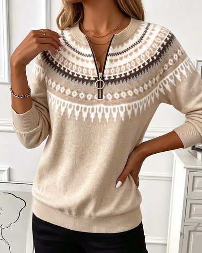 Annemieke | Bequemer Sweatshirt mit Reißverschluss