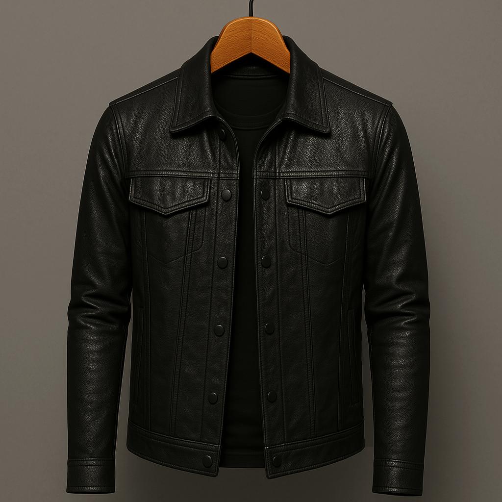 Coole Lederjacke im Biker-Stil