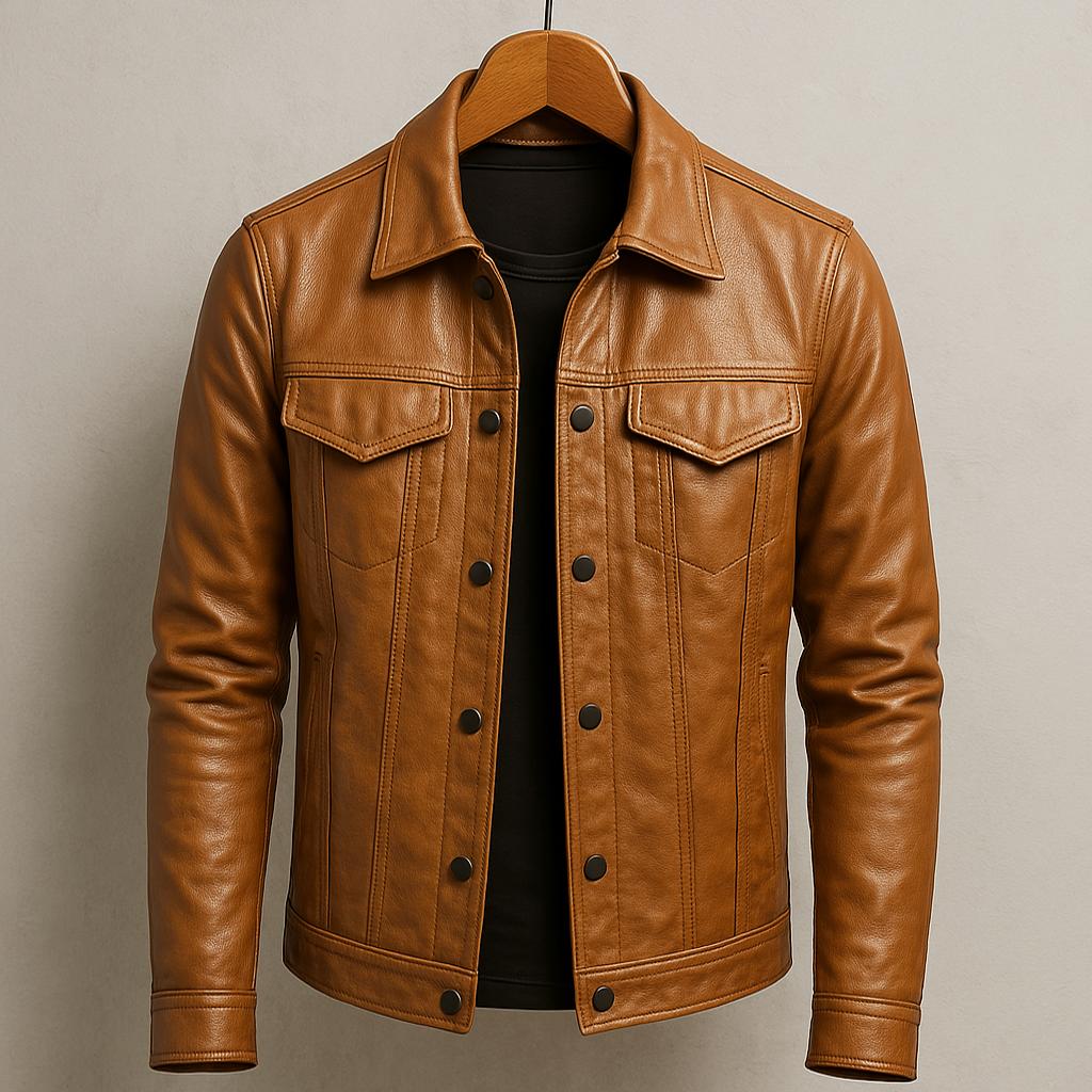 Coole Lederjacke im Biker-Stil