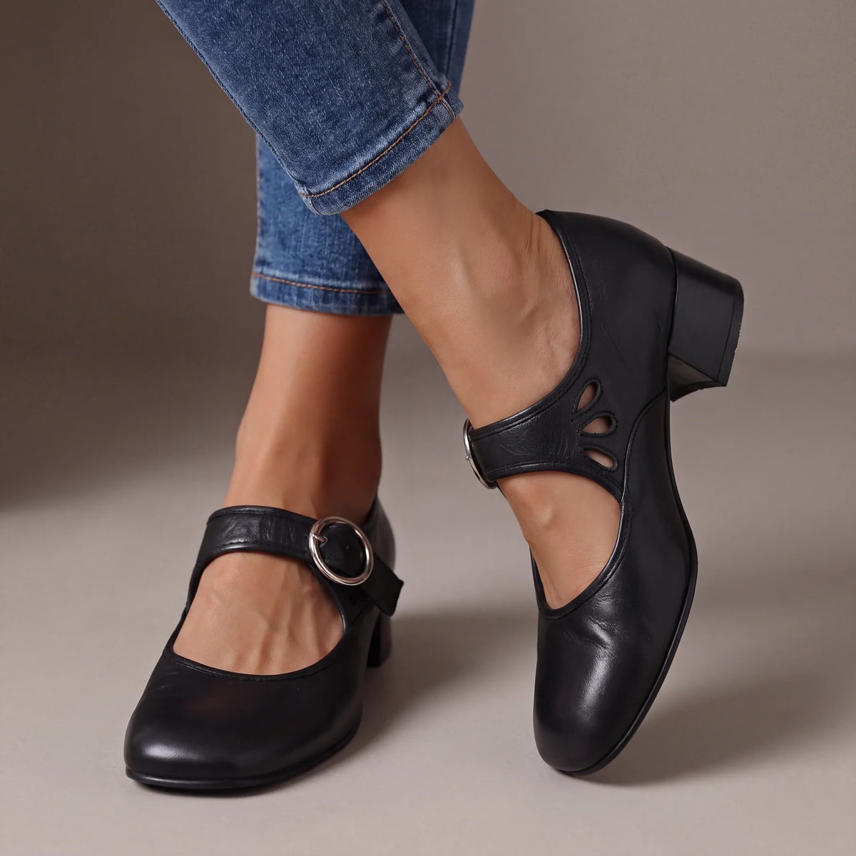 Véronique – Leder-Mary-Janes mit Absatz