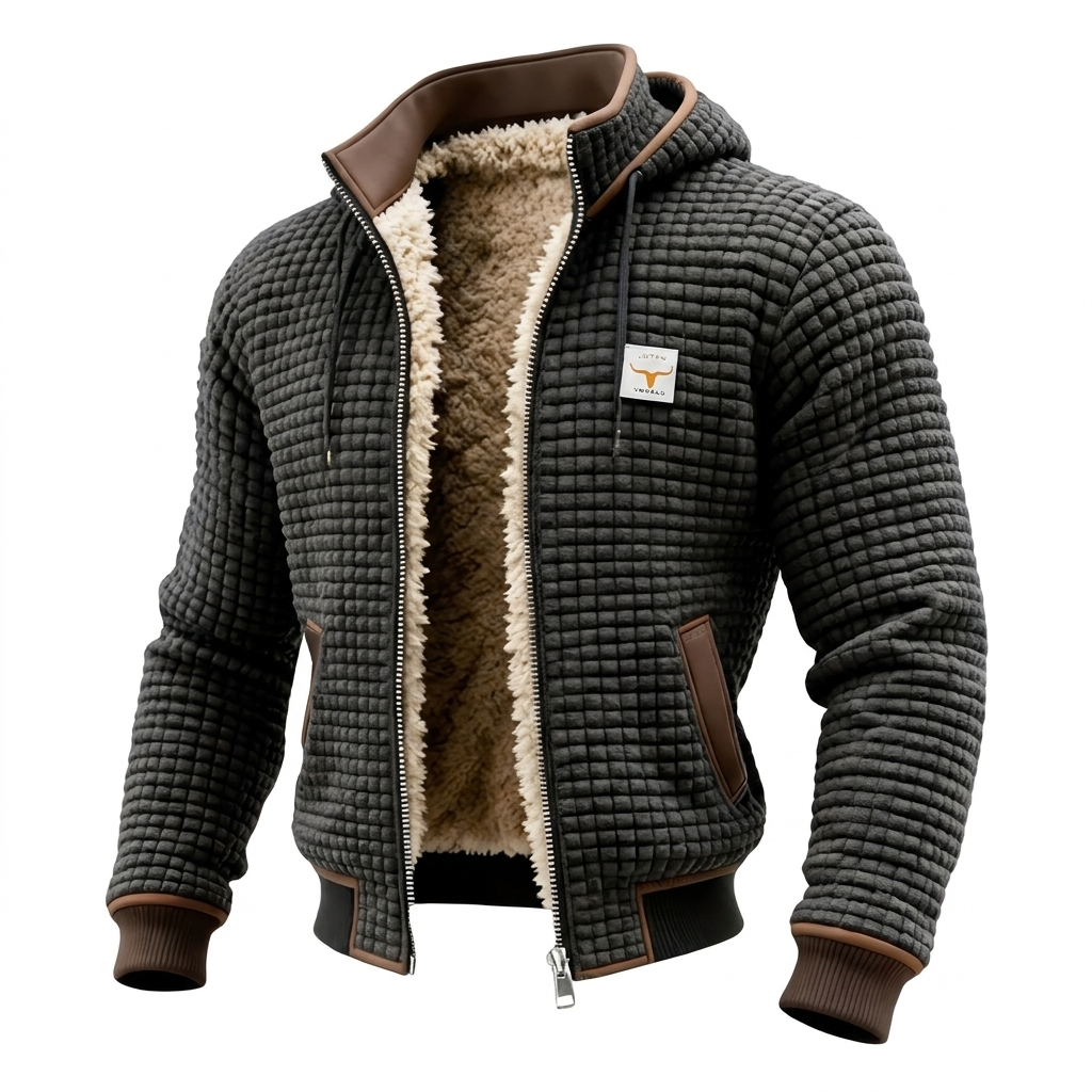 Retro-Kapuzenjacke mit Reißverschluss