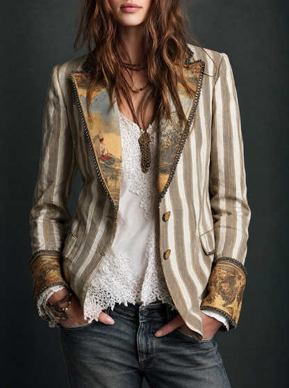 Suz | Bohemian-gestreifter Blazer