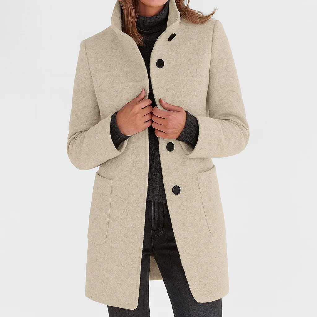 Alina | Damen Wollmantel Midi