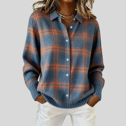 Anne | Karierte Strickjacke