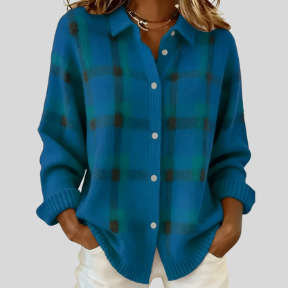 Anne | Karierte Strickjacke