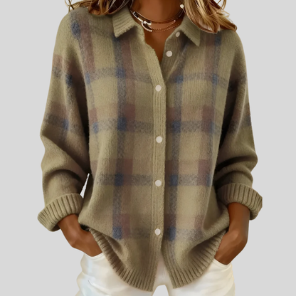 Anne | Karierte Strickjacke