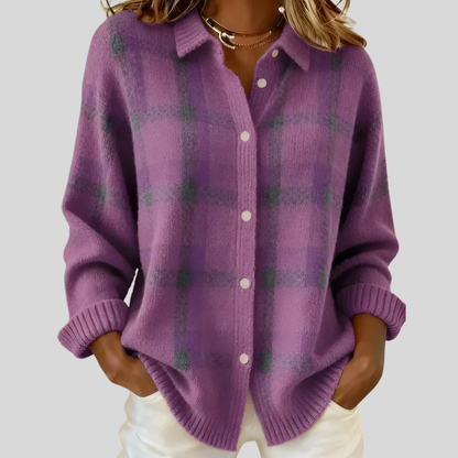 Anne | Karierte Strickjacke