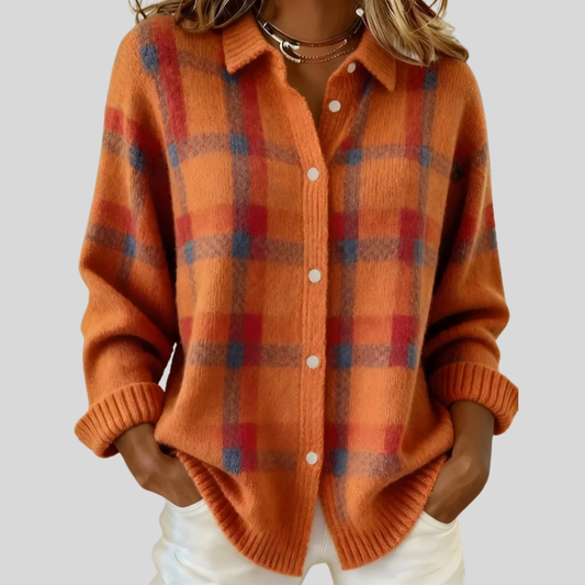 Anne | Karierte Strickjacke