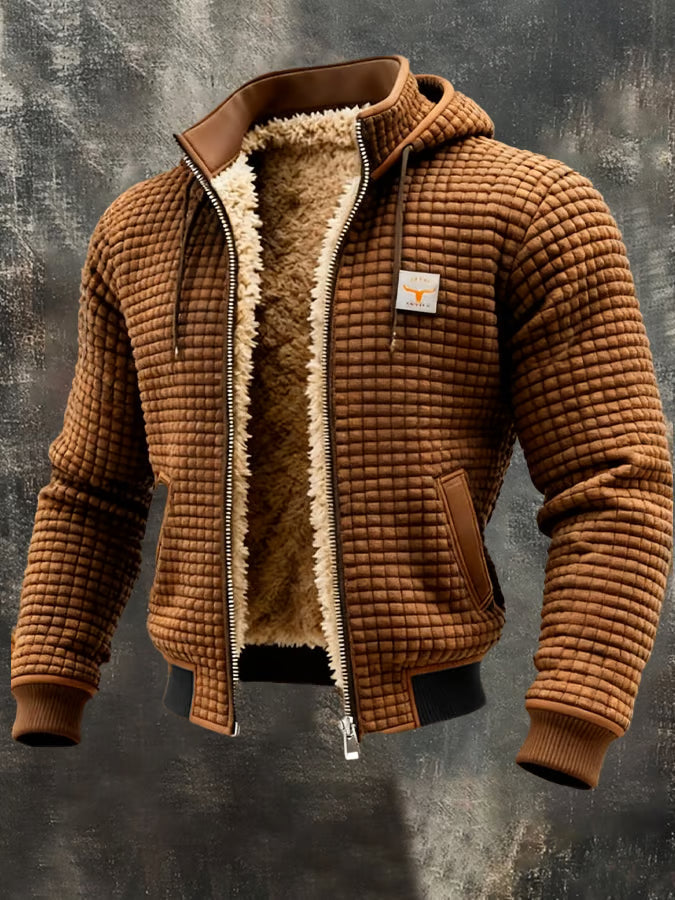Retro-Kapuzenjacke mit Reißverschluss