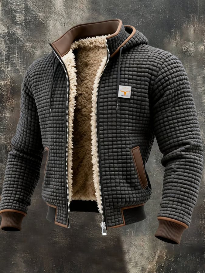Retro-Kapuzenjacke mit Reißverschluss