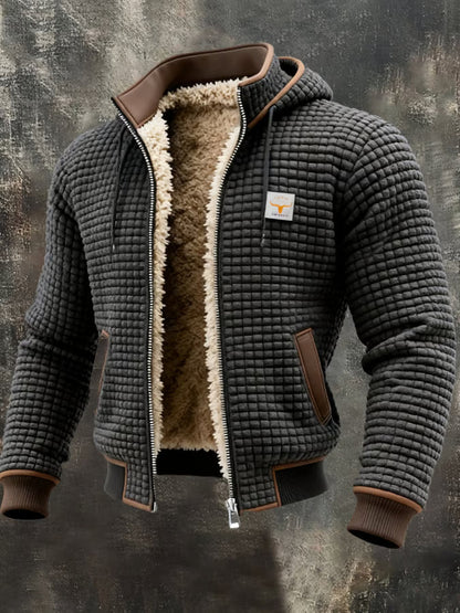 Retro-Kapuzenjacke mit Reißverschluss