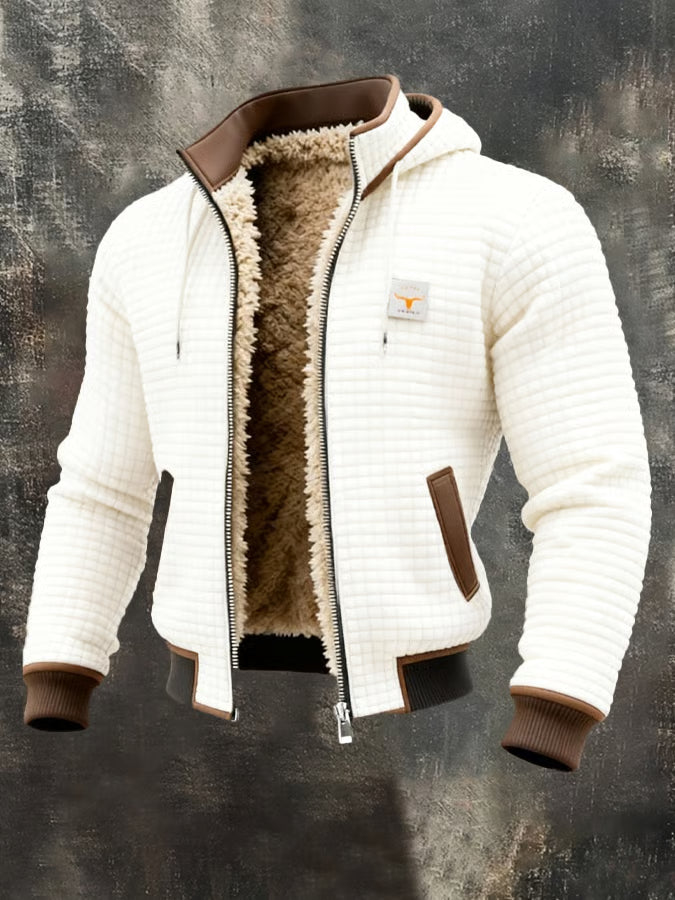 Retro-Kapuzenjacke mit Reißverschluss