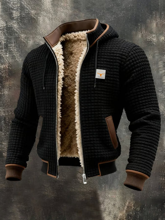 Retro-Kapuzenjacke mit Reißverschluss