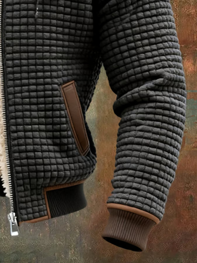 Retro-Kapuzenjacke mit Reißverschluss